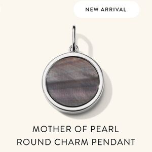 MEJURI Mother of Pearl Round Charm Pendant Sterling Silver